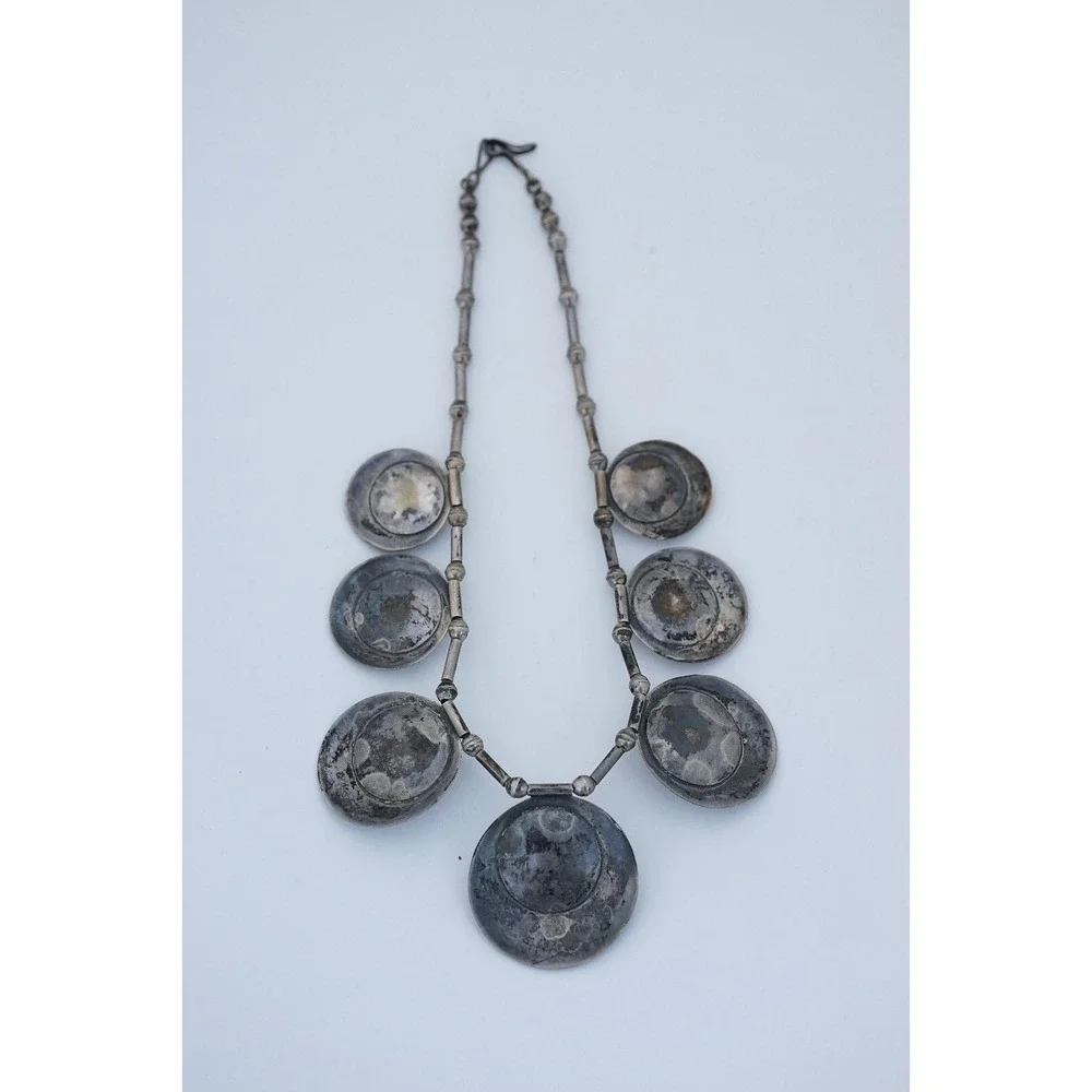 Old Pawn Navajo Native American Indian‎ Sterling Silver Squash Blossom Necklace - Picture 8 of 8